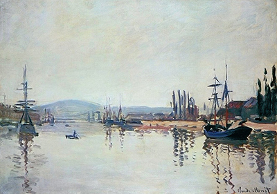The Seine Downstream from Rouen Claude Monet